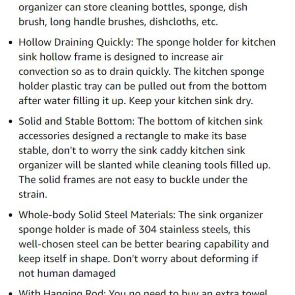 NEW Sink Caddy with Brush Holder with Removable Drain Tray for Sponge - Picture 9 of 12